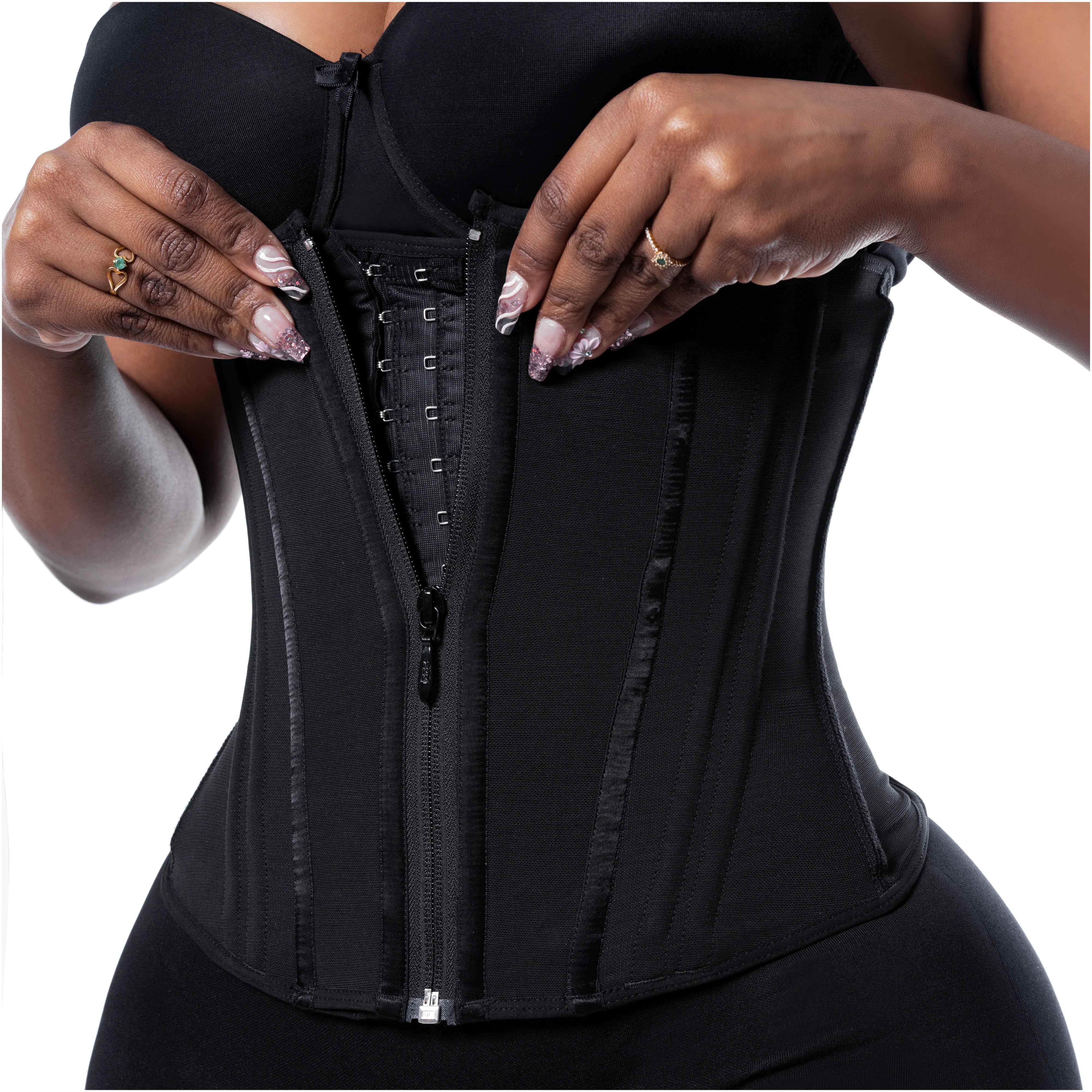 Buy FeelinGirl Waist Trainer with Double Snatched Wraps Women Corsets  Cincher with 4-Row Hooks Faja Hourglass Body Shaper, Black-double Wrap/4  Rows